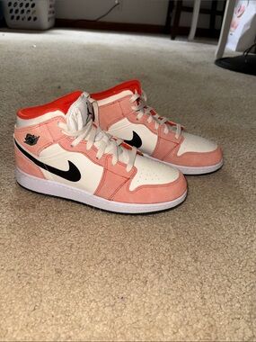 Nike Coral Pink, White & Black High-Top Sneakers ONLY wore once